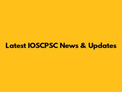 Latest IOSCPSC News & Updates