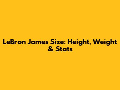 LeBron James' Size: Height, Weight & Stats