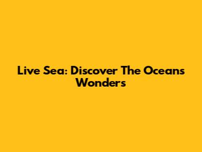 Live Sea: Discover The Ocean's Wonders