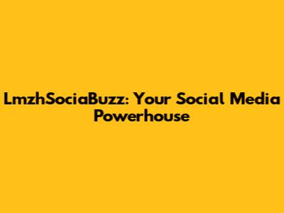 LmzhSociaBuzz: Your Social Media Powerhouse