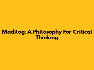 Madilog: A Philosophy For Critical Thinking