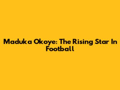 Maduka Okoye: The Rising Star In Football