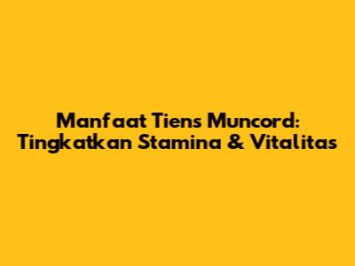 Manfaat Tiens Muncord: Tingkatkan Stamina & Vitalitas