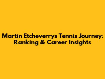 Martin Etcheverry's Tennis Journey: Ranking & Career Insights