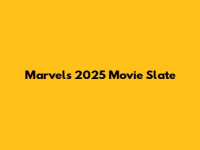 Marvel's 2025 Movie Slate