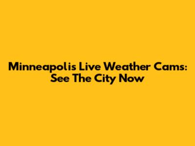 Minneapolis Live Weather Cams: See The City Now