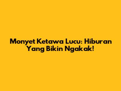 Monyet Ketawa Lucu: Hiburan Yang Bikin Ngakak!