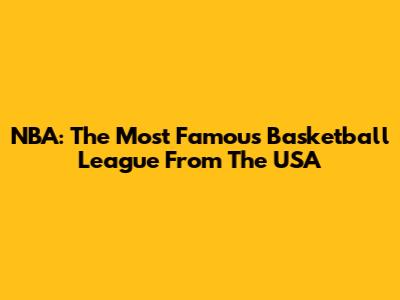 NBA: The Most Famous Basketball League From The USA