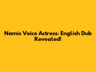 Nami's Voice Actress: English Dub Revealed!