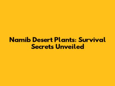 Namib Desert Plants: Survival Secrets Unveiled