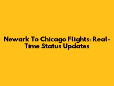Newark To Chicago Flights: Real-Time Status Updates