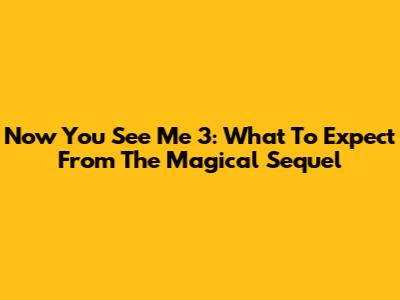 Now You See Me 3: What To Expect From The Magical Sequel