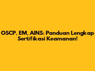 OSCP, EM, AINS: Panduan Lengkap Sertifikasi Keamanan!