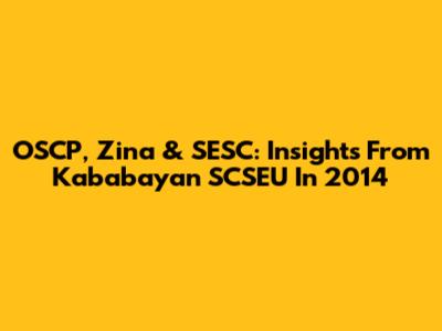 OSCP, Zina & SESC: Insights From Kababayan SCSEU In 2014