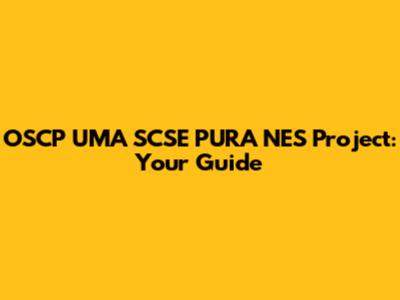 OSCP UMA SCSE PURA NES Project: Your Guide