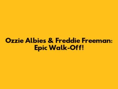 Ozzie Albies & Freddie Freeman: Epic Walk-Off!