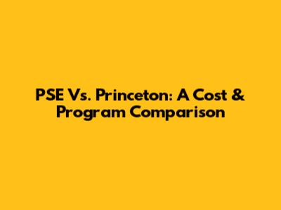 PSE Vs. Princeton: A Cost & Program Comparison