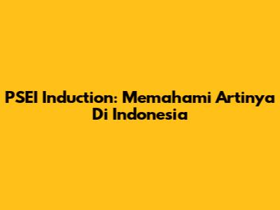 PSEI Induction: Memahami Artinya Di Indonesia
