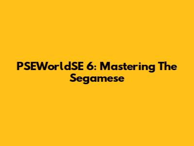 PSEWorldSE 6: Mastering The Segamese