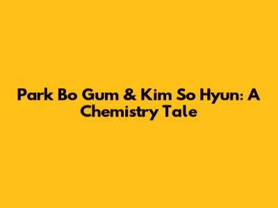 Park Bo Gum & Kim So Hyun: A Chemistry Tale