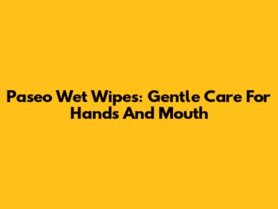 Paseo Wet Wipes: Gentle Care For Hands And Mouth