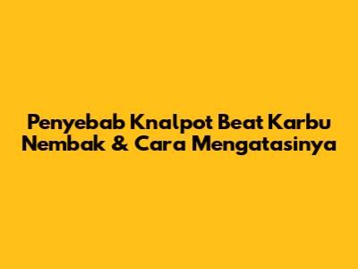 Penyebab Knalpot Beat Karbu Nembak & Cara Mengatasinya