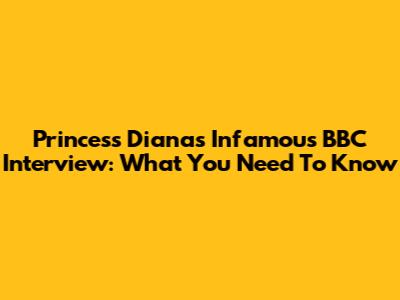 Princess Diana's Infamous BBC Interview: What You Need To Know