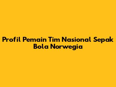 Profil Pemain Tim Nasional Sepak Bola Norwegia