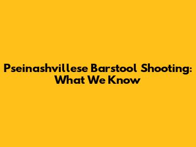 Pseinashvillese Barstool Shooting: What We Know