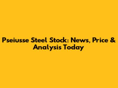 Pseiusse Steel Stock: News, Price & Analysis Today