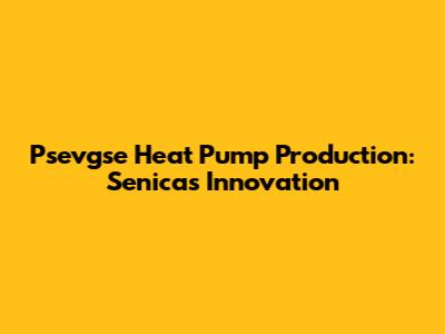 Psevgse Heat Pump Production: Senica's Innovation