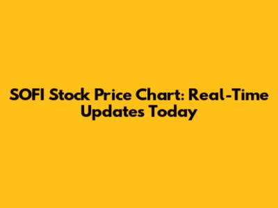 SOFI Stock Price Chart: Real-Time Updates Today