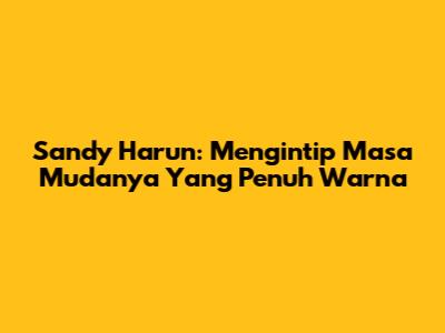 Sandy Harun: Mengintip Masa Mudanya Yang Penuh Warna