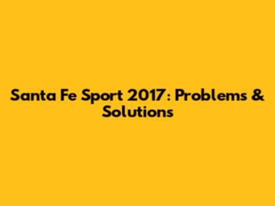 Santa Fe Sport 2017: Problems & Solutions