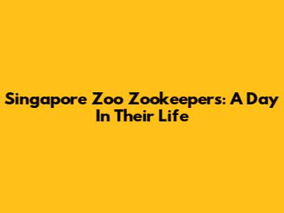 Singapore Zoo Zookeepers: A Day In Their Life