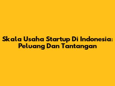 Skala Usaha Startup Di Indonesia: Peluang Dan Tantangan
