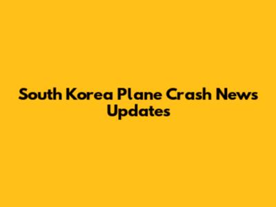 South Korea Plane Crash News Updates