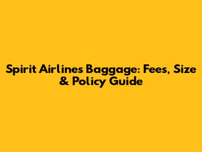 Spirit Airlines Baggage: Fees, Size & Policy Guide