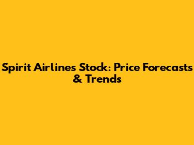 Spirit Airlines Stock: Price Forecasts & Trends