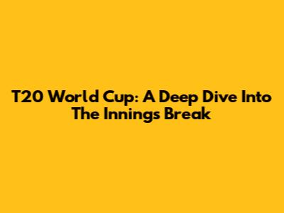 T20 World Cup: A Deep Dive Into The Innings Break
