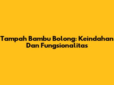 Tampah Bambu Bolong: Keindahan Dan Fungsionalitas