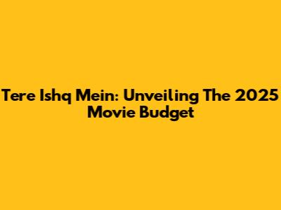 Tere Ishq Mein: Unveiling The 2025 Movie Budget