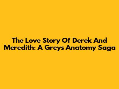 The Love Story Of Derek And Meredith: A Grey's Anatomy Saga