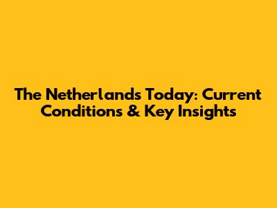The Netherlands Today: Current Conditions & Key Insights