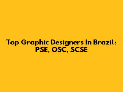 Top Graphic Designers In Brazil: PSE, OSC, SCSE