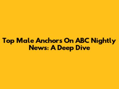 Top Male Anchors On ABC Nightly News: A Deep Dive