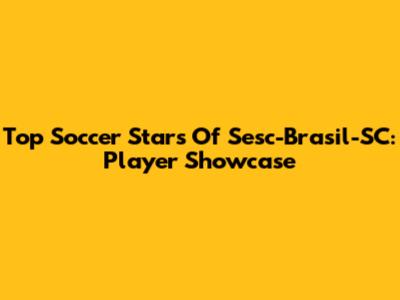 Top Soccer Stars Of Sesc-Brasil-SC: Player Showcase