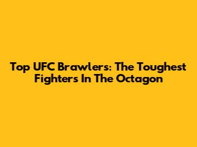 Top UFC Brawlers: The Toughest Fighters In The Octagon