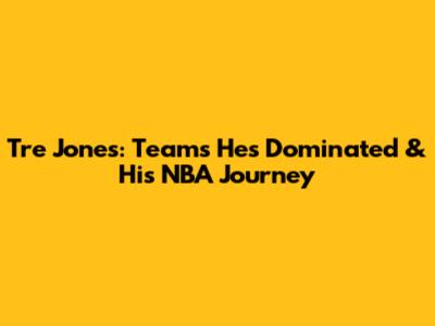 Tre Jones: Teams He's Dominated & His NBA Journey