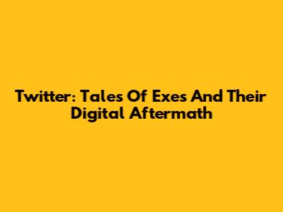 Twitter: Tales Of Exes And Their Digital Aftermath